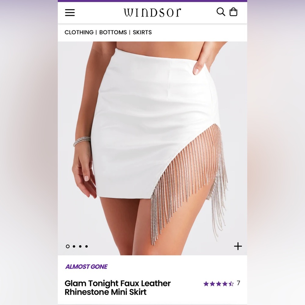 Windsor Faux Leather Rhinestone Skirt